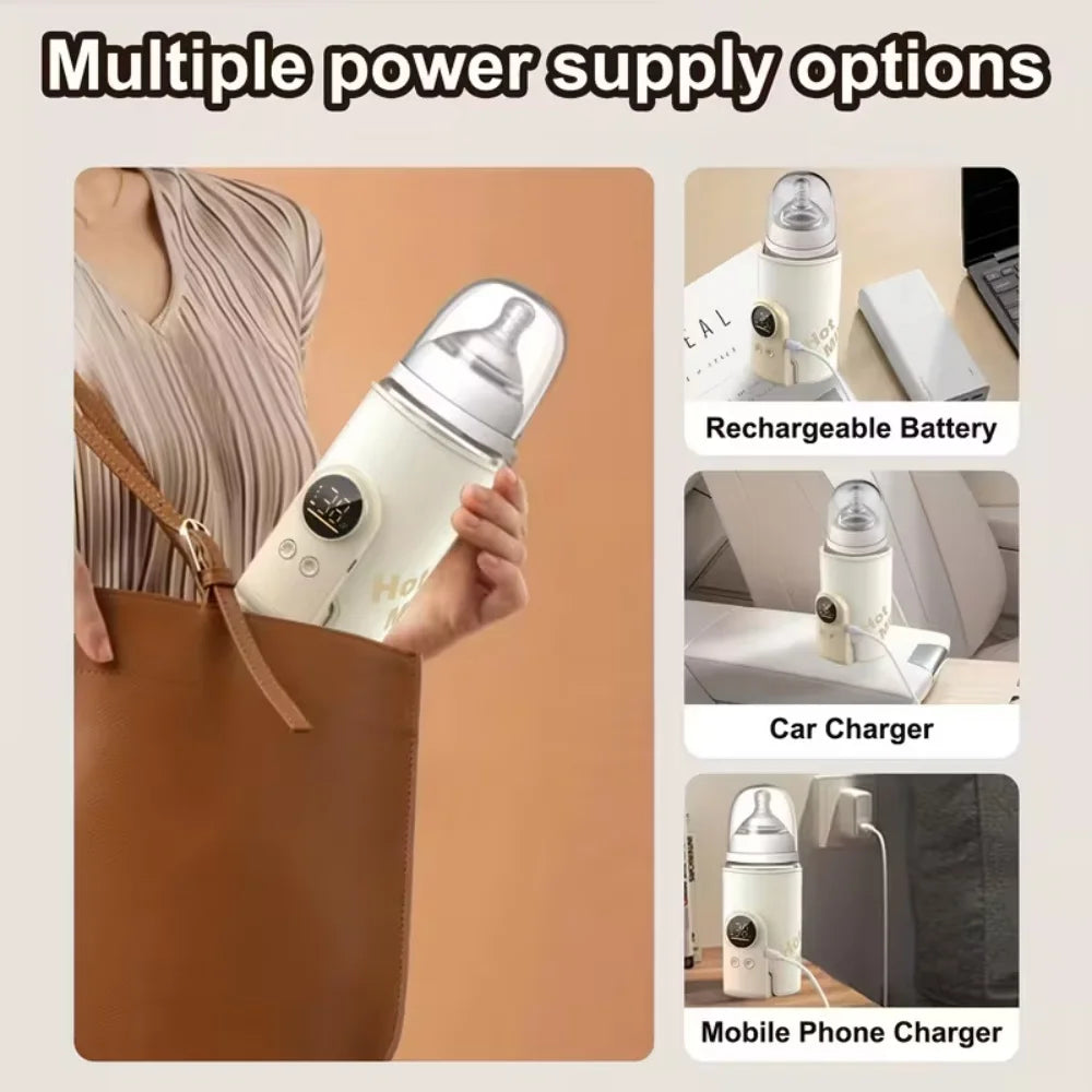 Multifunktionale Babyflasche, intelligente 6-Gang-Temperaturregelung, Wärmer, Bildschirm, Flaschenwärmer für Neugeborene, 6000 mAh