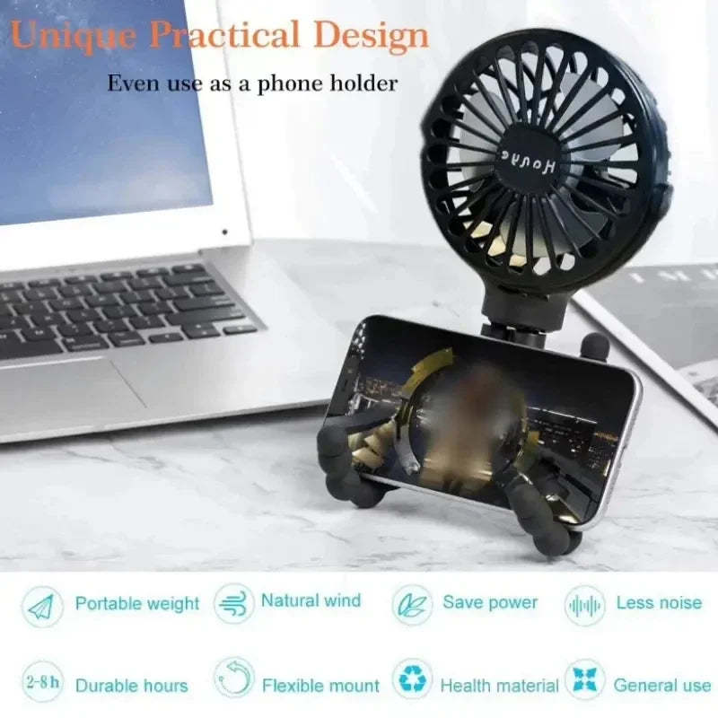 Baby Kinderwagen Fan Hand Wiederaufladbare USB Blattlose Kleine Klapp Fans Mini Ventilator Stille Tisch Outdoor Kühler Hals Fan