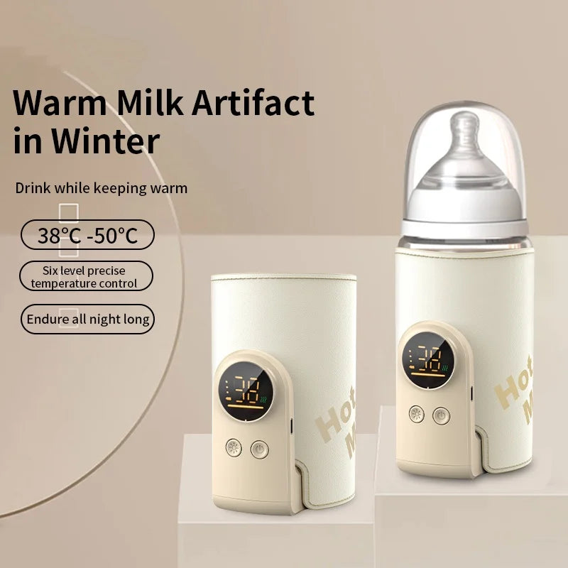 Multifunktionale Babyflasche, intelligente 6-Gang-Temperaturregelung, Wärmer, Bildschirm, Flaschenwärmer für Neugeborene, 6000 mAh