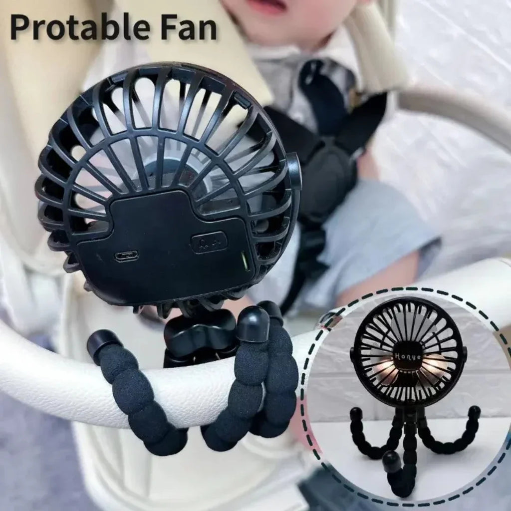 Baby Kinderwagen Fan Hand Wiederaufladbare USB Blattlose Kleine Klapp Fans Mini Ventilator Stille Tisch Outdoor Kühler Hals Fan