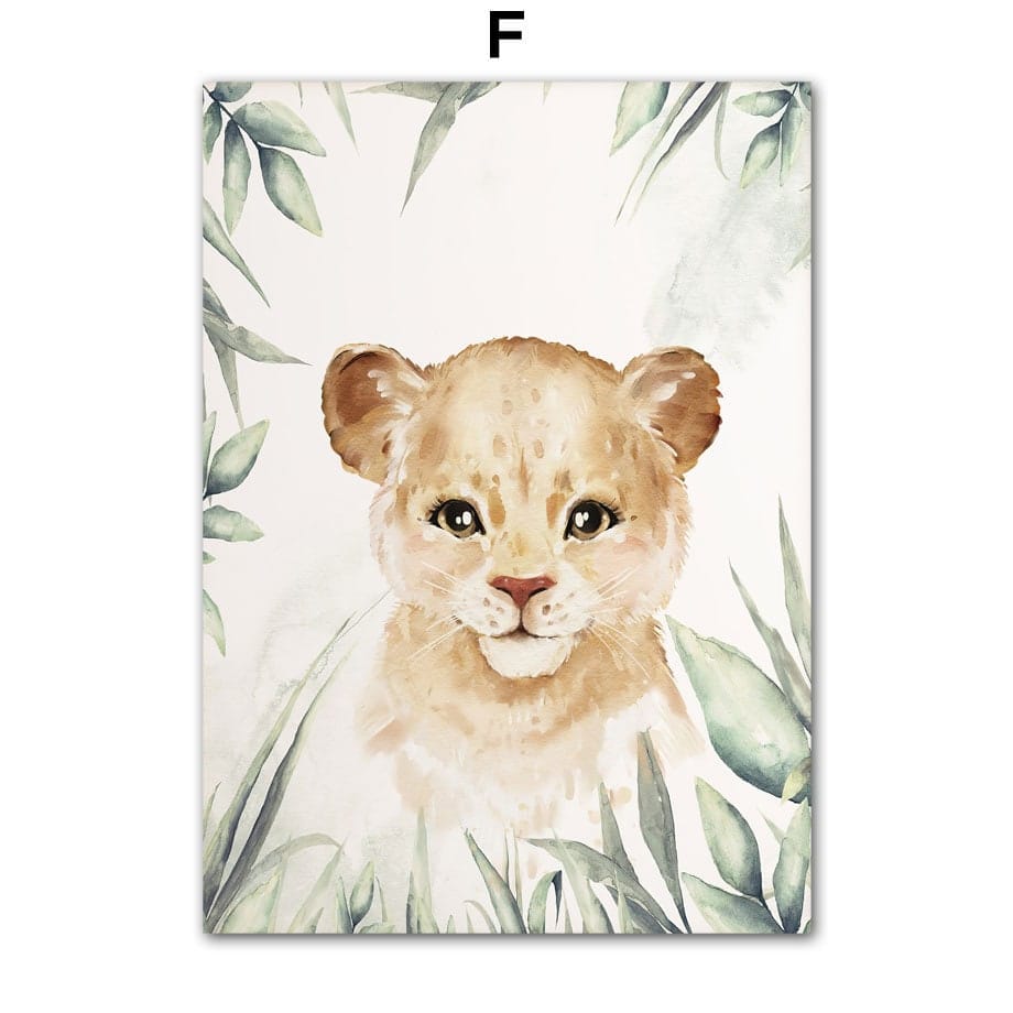 Poster Kinderzimmer Dschungel Tiere I Kinder Name Personalisiert I Kinderzimmer Bilder I Wand Deko I Kunst Druck I Deko Print I ohne Rahmen