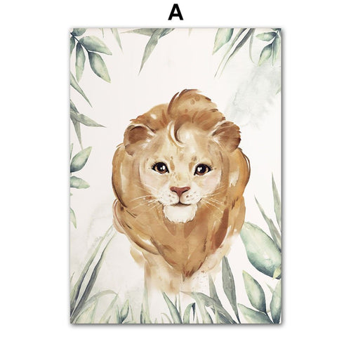 Poster Kinderzimmer Dschungel Tiere I Kinder Name Personalisiert I Kinderzimmer Bilder I Wand Deko I Kunst Druck I Deko Print I ohne Rahmen