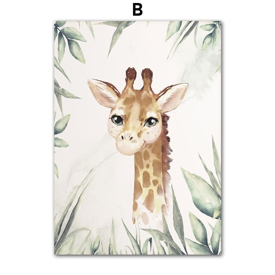 Poster Kinderzimmer Dschungel Tiere I Kinder Name Personalisiert I Kinderzimmer Bilder I Wand Deko I Kunst Druck I Deko Print I ohne Rahmen