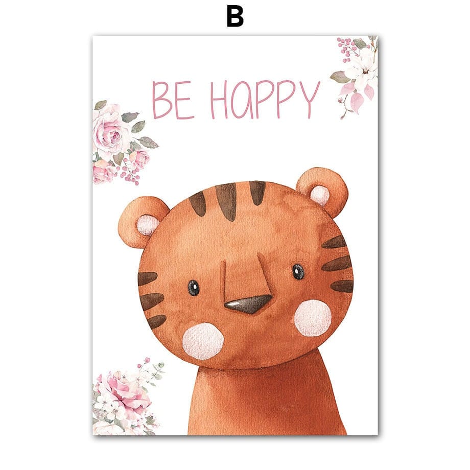 Poster Kinderzimmer Wald süße Tiere · Kinderzimmer Bilder · Wand Deko · Kunst Druck · Deko Print · ohne Rahmen-3
